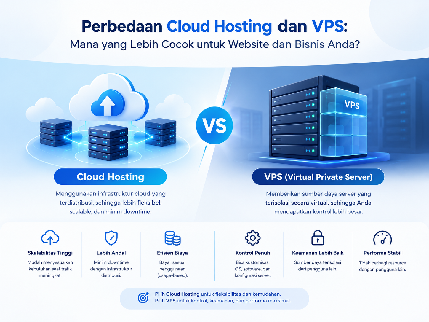 Perbedaan Cloud Hosting dan VPS