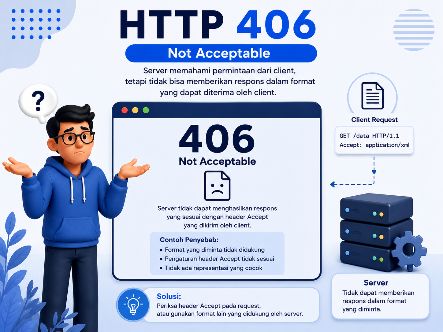 Error 406 Not Acceptable: Penyebab, Cara Mengatasi, dan Cara Mencegahnya